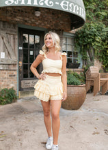 Load image into Gallery viewer, “She’s So Flirty” Top in Sunshine yellow eyelet
