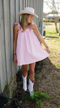 Load image into Gallery viewer, “All Tied Up” Dress in Ruffle me Pink
