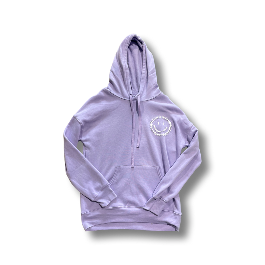 Purple Embroidered Smiley hoodie