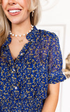 Load image into Gallery viewer, “Love me Not” Puff Sleeve Blouse in Midnight Flower
