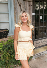 Load image into Gallery viewer, “ She’s So Flirty” Skort in sunshine yellow Eyelet

