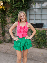 Load image into Gallery viewer, She’s So Flirty Skort in Green Eyelet
