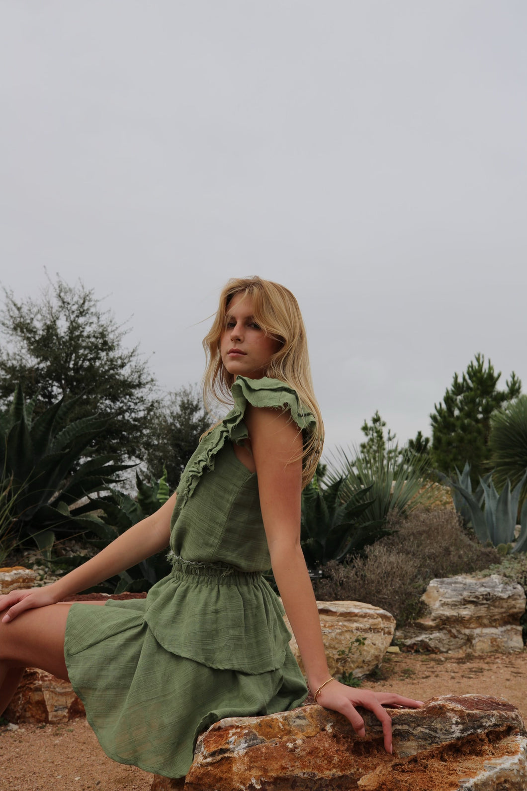 “Sunny Days” Mini Skirt in Olive Green